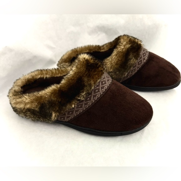Brown Fur-Lined Women's Slippers - Picture 3 of 16